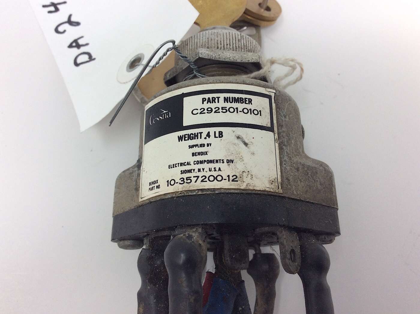 C292501 0101 Cessna Magneto Ignition Switch 10 357200 12 With Key